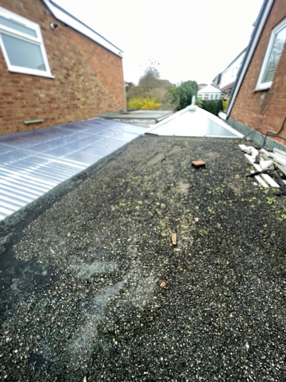 Flat roof felt work in progress