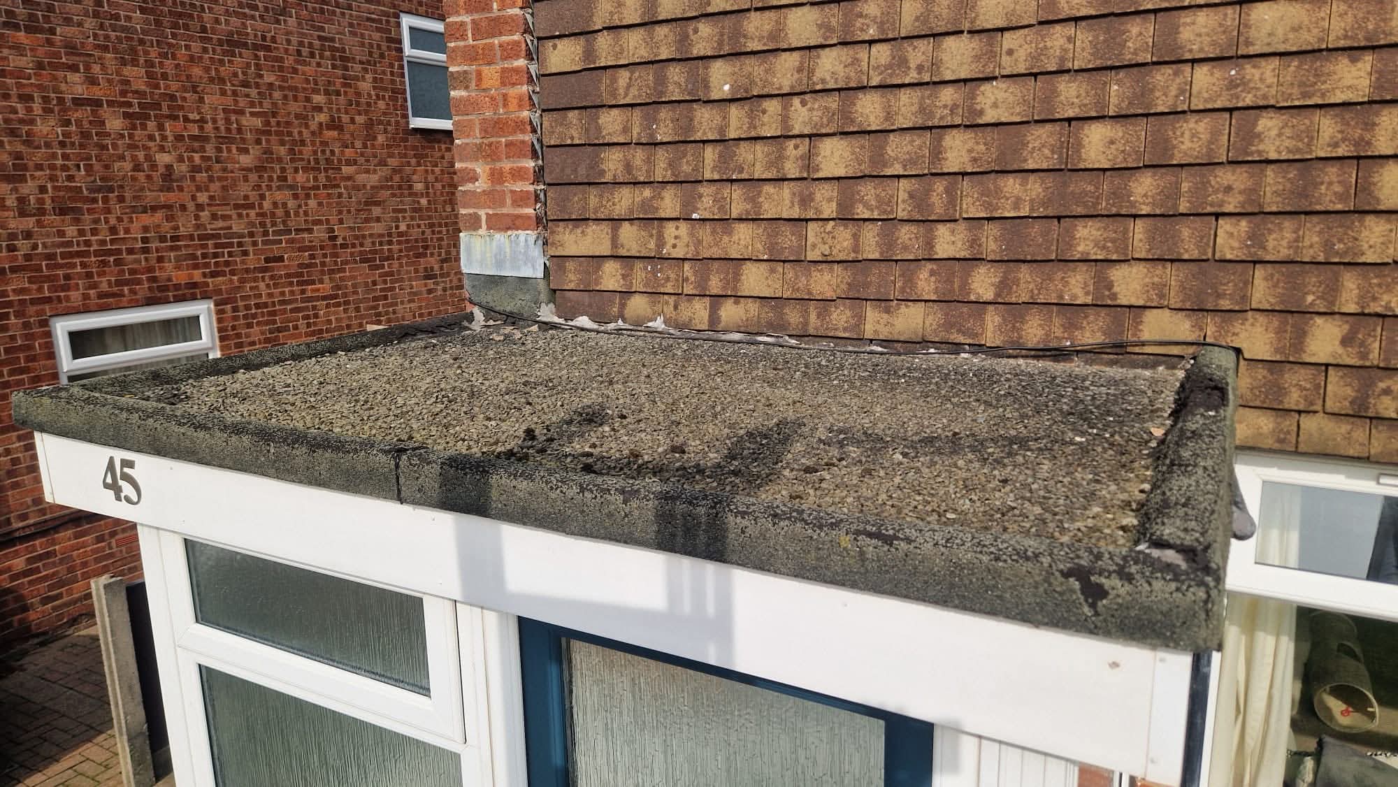 Rubber membrane flat roof installation detail