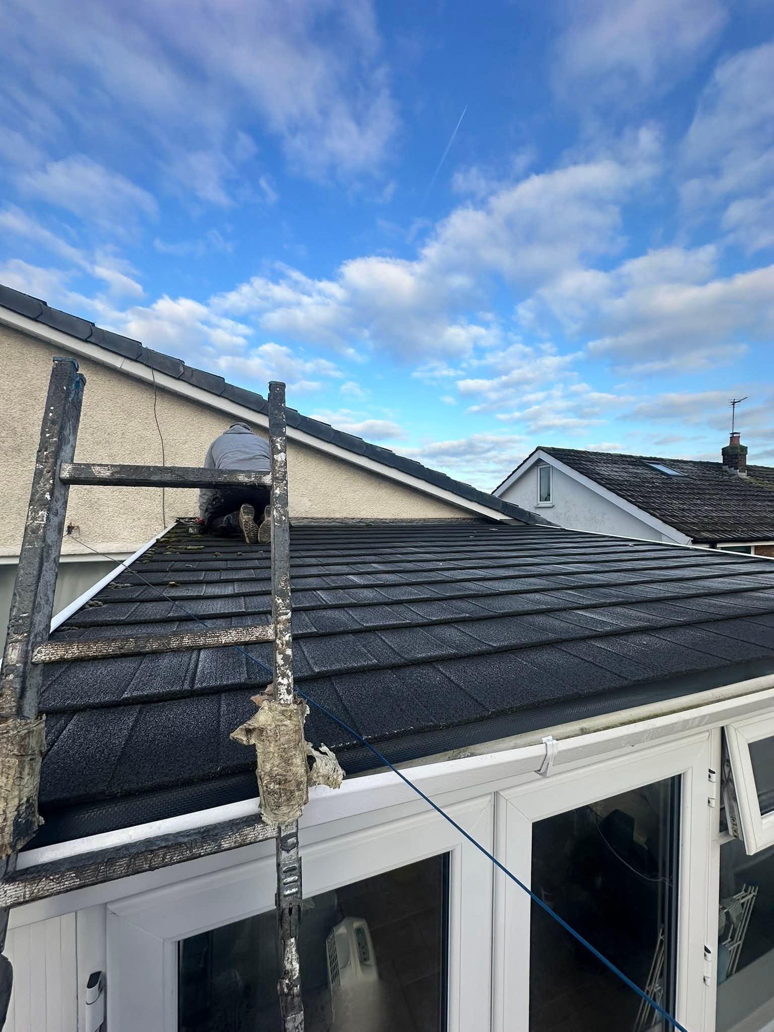 GRP fibreglass flat roof surface