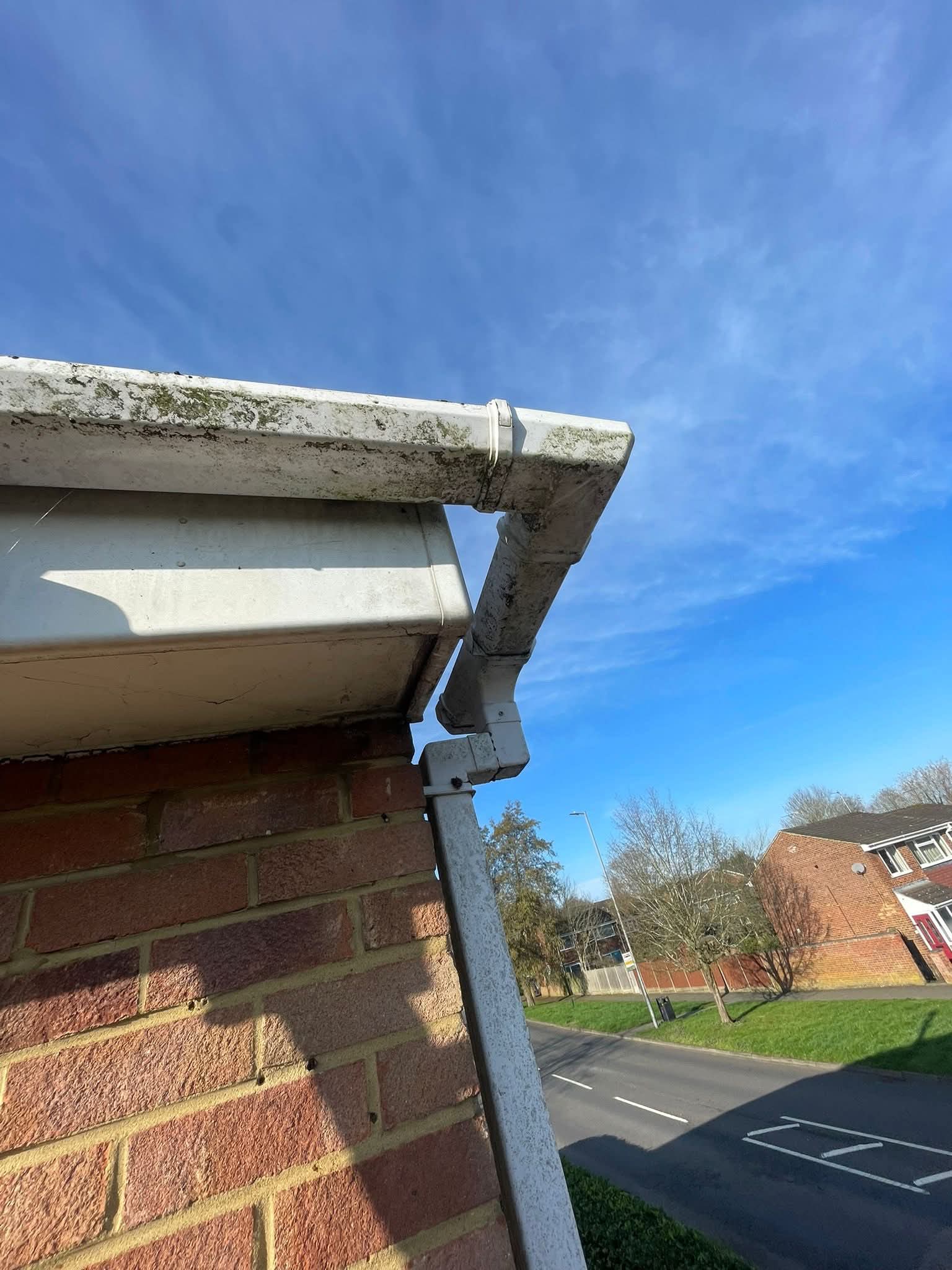 Residential guttering along the fascia