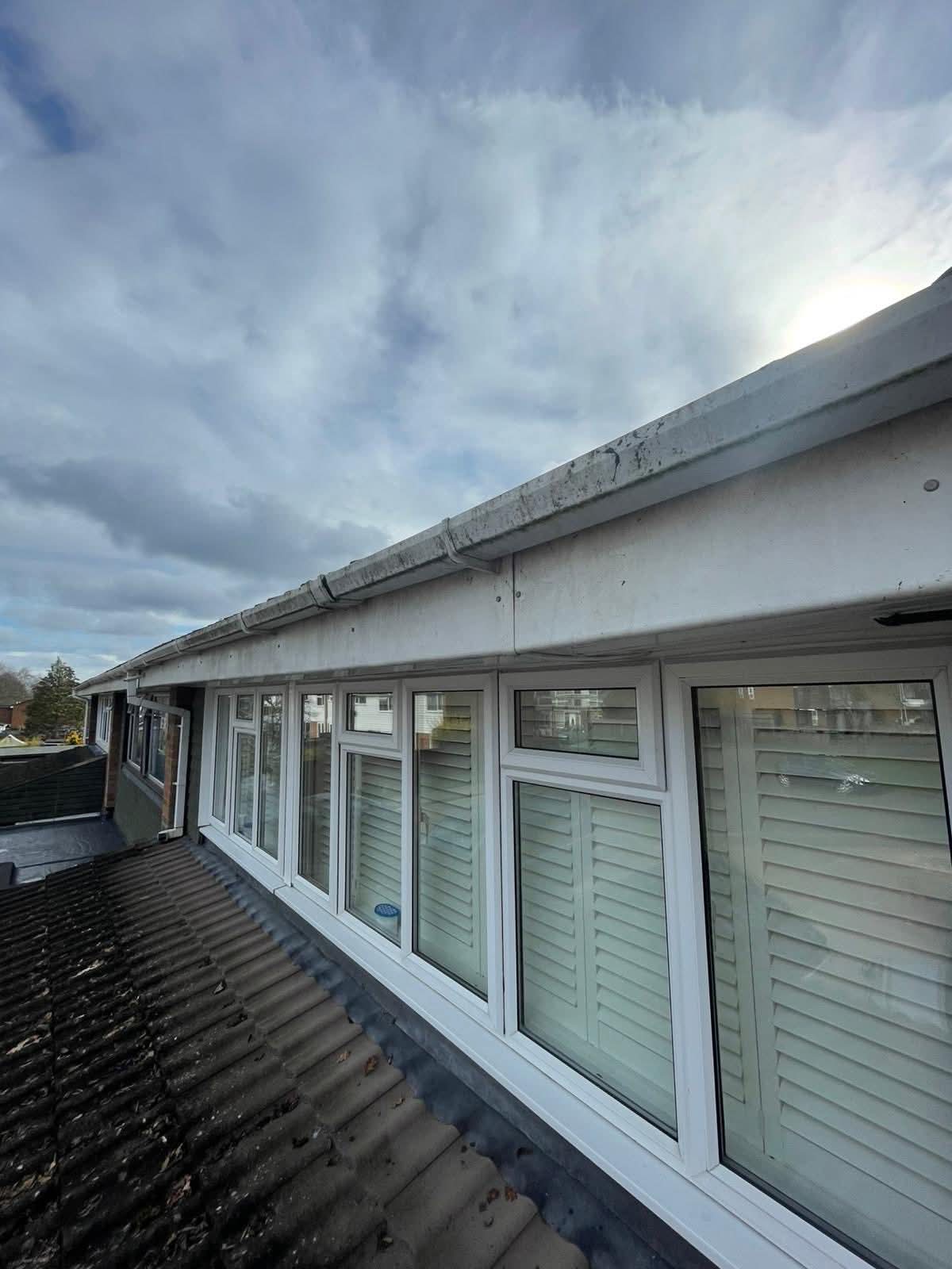 Gutter run and fascia from below