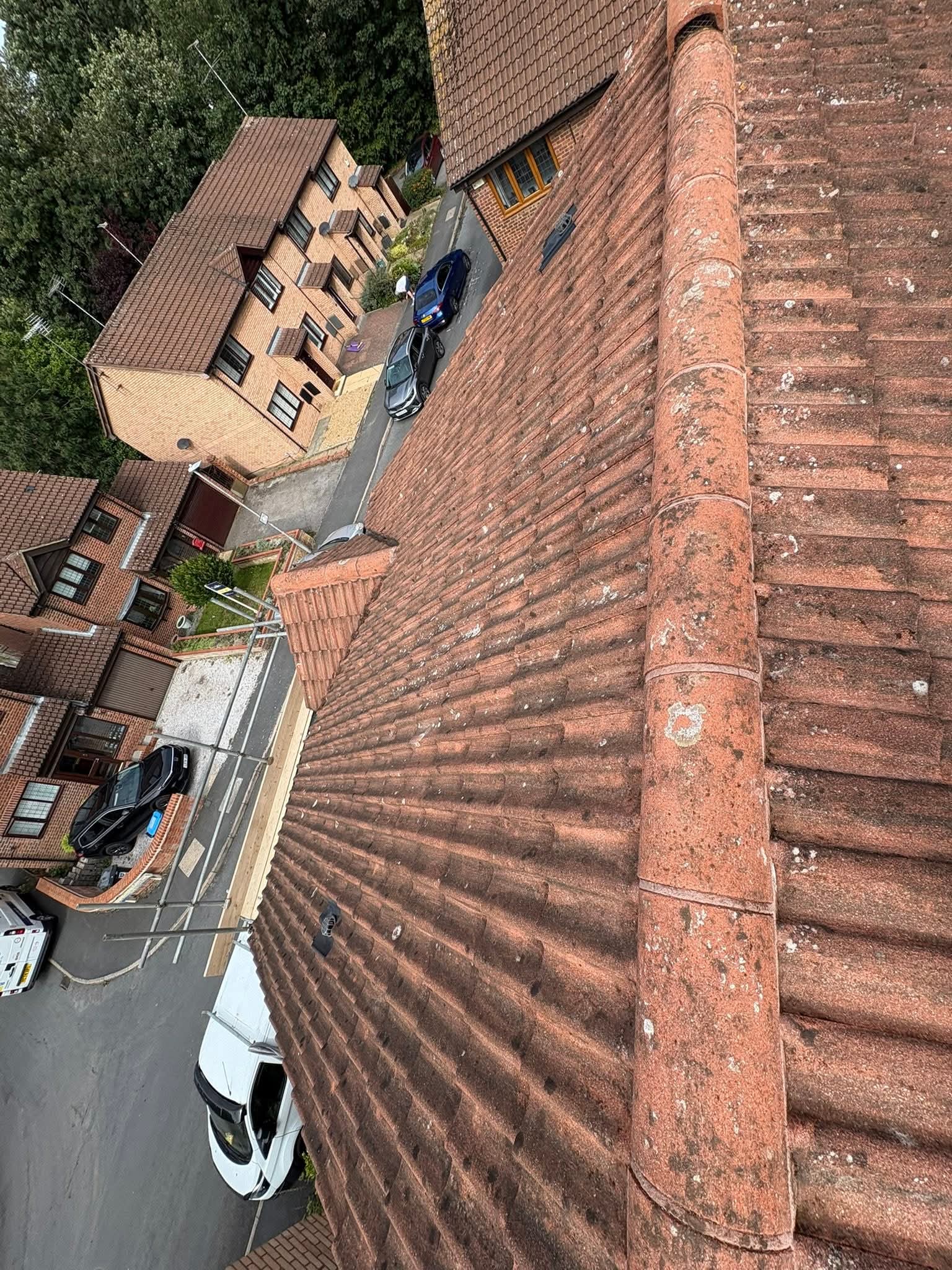 Ridge and slope showing weathering and moss